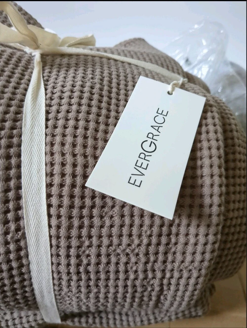 EverGrace 100% Cotton Waffle Bed Blanket Queen Soft Premium Cotton Coverlet New